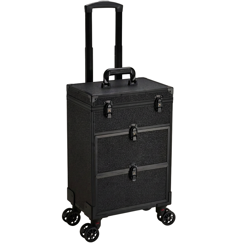 Isolated black Attrevo Rolling Leather Station, AI product study